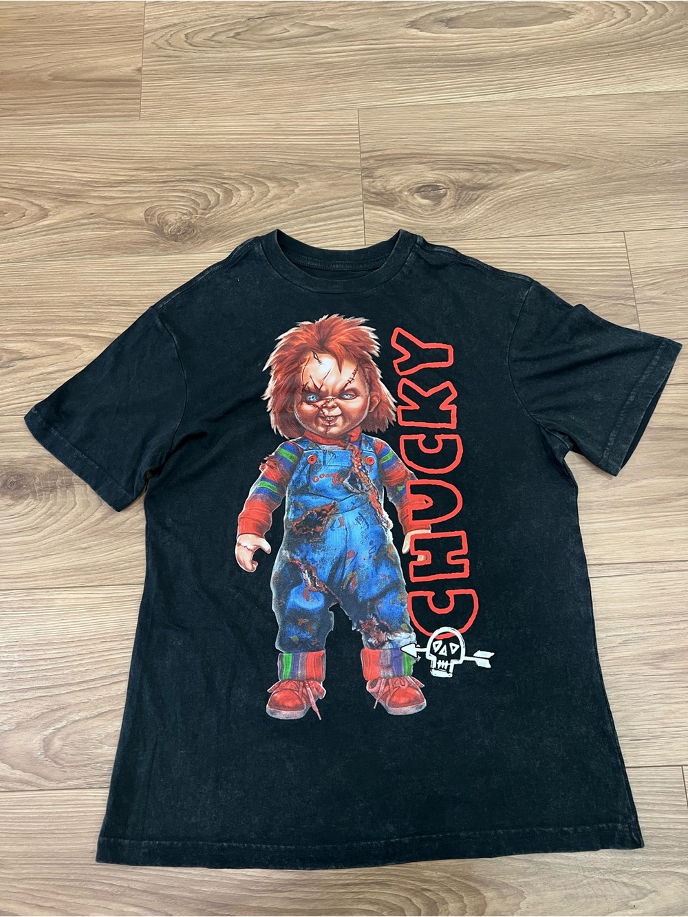 Converse Black Kids Chucky Graphic Tee with Red Logo
